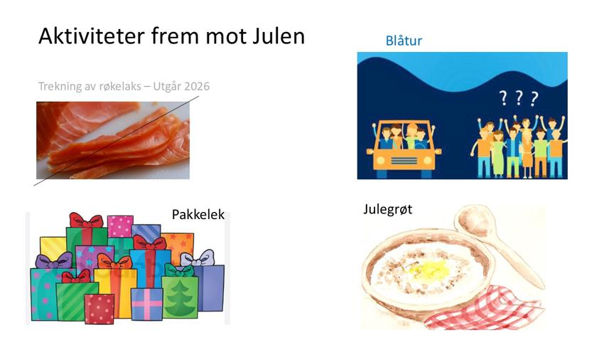 Aktiviteter frem mot Jul 2026